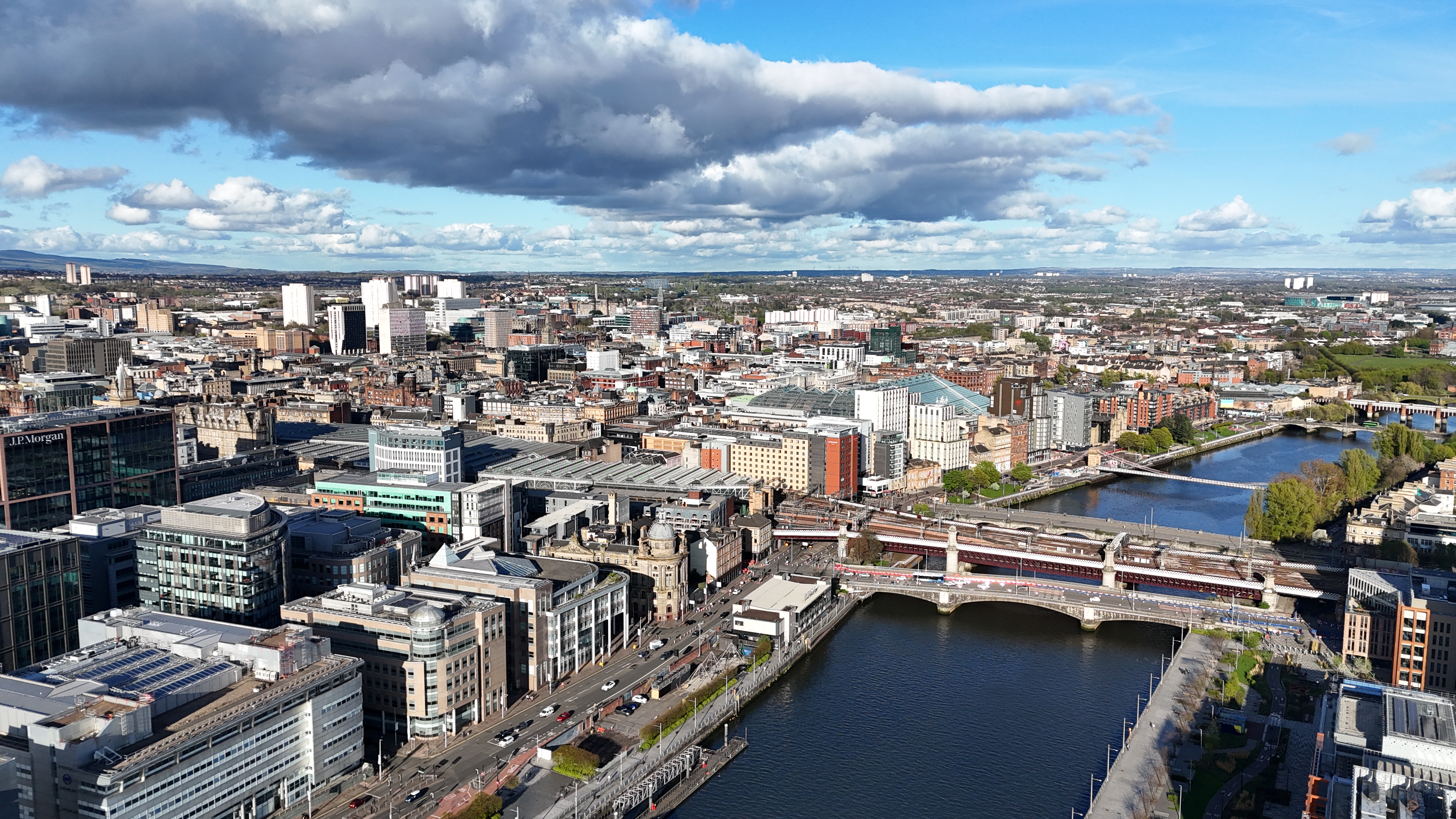 Glasgow city skyline — host city of Glasgow International, Scotland's principal contemporary art biennial since 2005.